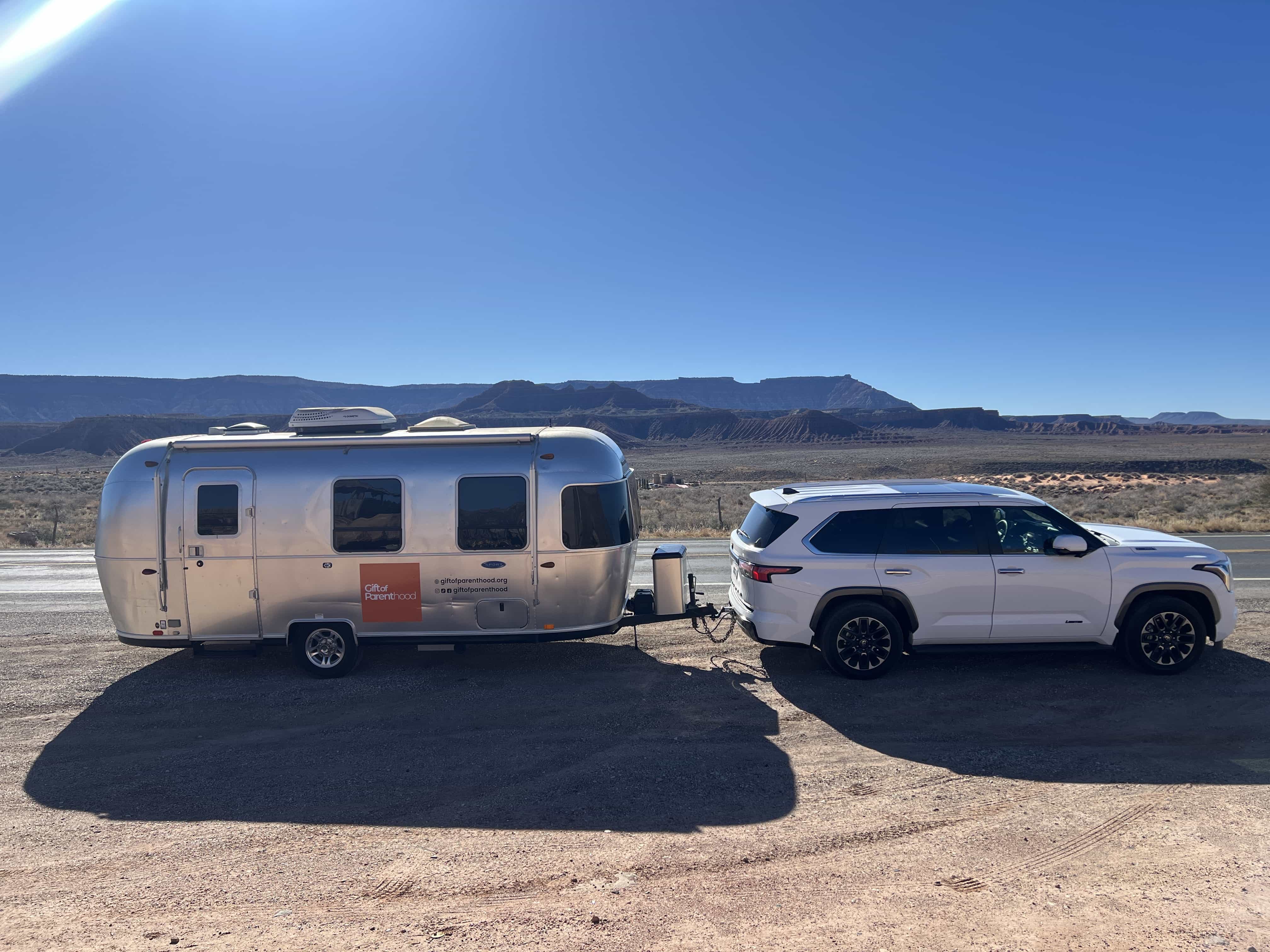 The Gift of Parenthood Airstream on the road
